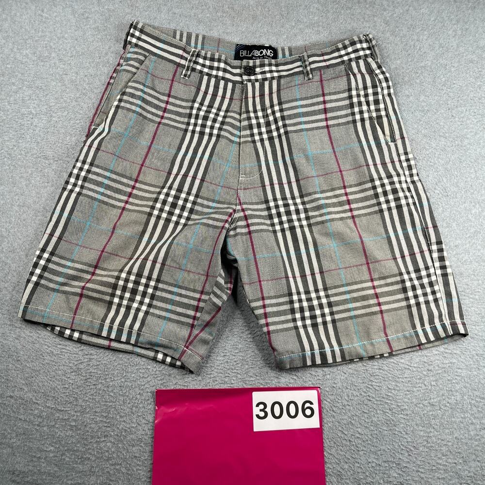 Billabong Shorts Gray Plaid Beach Casual Classic Preppy Mens 36